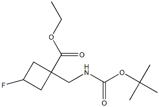 ethyl 1-[(tert-butoxycarbonylamino)methyl]-3-fluoro-cyclobutanecarboxylate Structure