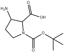 1,2-Pyrrolidinedicarboxylic acid, 3-amino-, 1-(1,1-dimethylethyl) ester Structure