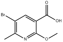 5-溴-2-甲氧基-6-甲基吡啶-3-羧酸,1369354-33-5,结构式