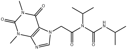 7H-Purine-7-acetamide, 1,2,3,6-tetrahydro-1,3-dimethyl-N-(1-methylethyl)-N-[[(1-methylethyl)amino]carbonyl]-2,6-dioxo- 化学構造式