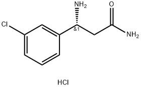 (3R)-3-氨基-3-(3-氯苯基)丙酰胺盐酸 结构式