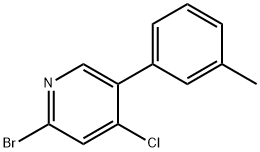 2-Bromo-4-chloro-5-(3-tolyl)pyridine,1381933-58-9,结构式