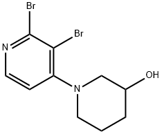 2,3-Dibromo-4-(3-hydroxypiperidin-1-yl)pyridine Structure