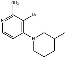 2-Amino-3-bromo-4-(3-methylpiperidin-1-yl)pyridine,1381934-12-8,结构式
