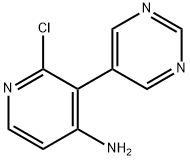 2-Chloro-4-amino-3-(5-pyrimidyl)pyridine 化学構造式