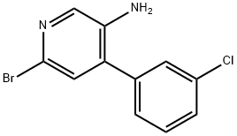 2-Bromo-5-amino-4-(3-chlorophenyl)pyridine 化学構造式