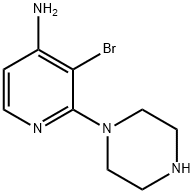 4-Amino-3-bromo-2-(piperazin-1-yl)pyridine 结构式