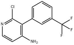 2-CHLORO-4-AMINO-3-(3-TRIFLUOROMETHYLPHENYL)PYRIDINE 化学構造式
