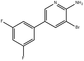 2-Amino-3-bromo-5-(3,5-difluorophenyl)pyridine 化学構造式