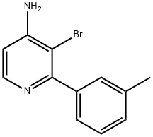 3-BROMO-2-(3-METHYLPHENYL)PYRIDIN-4-AMINE 结构式