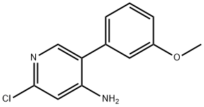 2-Chloro-4-amino-5-(3-methoxyphenyl)pyridine 化学構造式