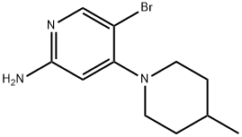 2-Amino-5-bromo-4-(4-methylpiperidin-1-yl)pyridine 化学構造式