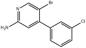 2-Amino-5-bromo-4-(3-chlorophenyl)pyridine Struktur
