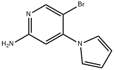 2-Amino-5-bromo-4-(1H-pyrrol-1-yl)pyridine 化学構造式