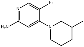 2-Amino-5-bromo-4-(3-methylpiperidin-1-yl)pyridine 化学構造式