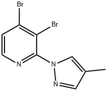 3,4-Dibromo-2-(4-methyl-1H-pyrazol-1-yl)pyridine Structure