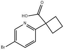 1-(5-BROMOPYRIDIN-2-YL)CYCLOBUTANECARBOXYLIC ACID, 1382486-27-2, 结构式