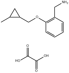(2-((2-methylcyclopropyl)methoxy)phenyl)methanamine oxalate Structure