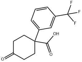 4-Oxo-1-[3-(trifluoromethyl)phenyl]cyclohexanecarboxylic Acid Structure