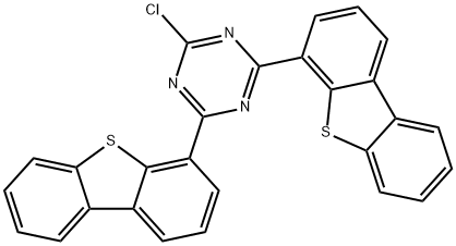 2-chloro-4,6-bis(4-dibenzothienyl)-1,3,5-Triazine Struktur