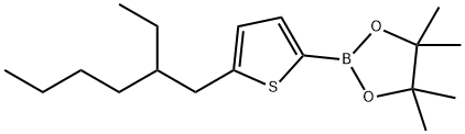 2-[5-(2-エチルヘキシル)-2-チエニル]-4,4,5,5-テトラメチル-1,3,2-ジオキサボロラン 化学構造式