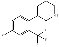 3-(4-bromo-2-(trifluoromethyl)phenyl)piperidine, 1391081-75-6, 结构式