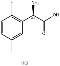 (2R)-2-AMINO-2-(2-FLUORO-5-METHYLPHENYL)ACETIC ACID HYDROCHLORIDE 化学構造式