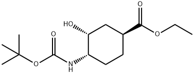 ethyl (1S,3R,4S)-4-{[(tert-butoxy)carbonyl]amino}-3-hydroxycyclohexane-1-carboxylate 结构式