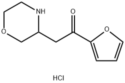 1-(furan-2-yl)-2-(morpholin-3-yl)ethan-1-one hydrochloride Struktur
