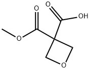 3-(methoxycarbonyl)oxetane-3-carboxylic acid Struktur