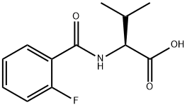 2-[(2-fluorophenyl)formamido]-3-methylbutanoic acid 化学構造式