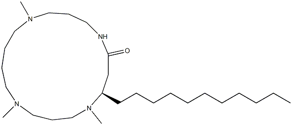 1,5,9,13-Tetraazacycloheptadecan-6-one, 1,9,13-trimethyl-8-undecyl-, (8R)- 化学構造式