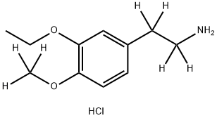 2-(3-Ethoxy-4-methoxy-d3-phenyl)ethyl-1,1,2,2-d4-amine HCl 化学構造式