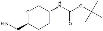 tert-butyl ((3R,6S)-6-(aminomethyl)tetrahydro-2H-pyran-3-yl)carbamate Struktur