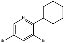 3,5-Dibromo-6-(cyclohexyl)pyridine,1399481-37-8,结构式
