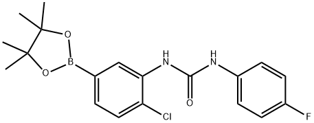 4-氯-3-对氟苯基脲基苯硼酸频哪醇酯 结构式