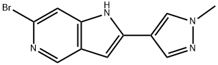 6-BROMO-2-(1-METHYL-1H-PYRAZOL-4-YL)-1H-PYRROLO[3,2-C]PYRIDINE, 1400286-72-7, 结构式