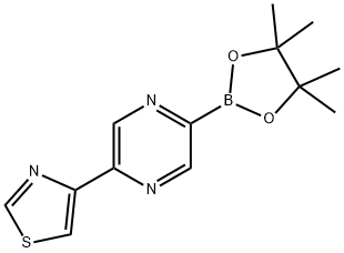 4-(5-(4,4,5,5-tetramethyl-1,3,2-dioxaborolan-2-yl)pyrazin-2-yl)thiazole Struktur