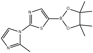 2-(2-methyl-1H-imidazol-1-yl)-5-(4,4,5,5-tetramethyl-1,3,2-dioxaborolan-2-yl)thiazole Struktur