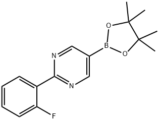 2-(2-fluorophenyl)-5-(4,4,5,5-tetramethyl-1,3,2-dioxaborolan-2-yl)pyrimidine Struktur