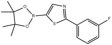 2-(3-fluorophenyl)-5-(4,4,5,5-tetramethyl-1,3,2-dioxaborolan-2-yl)thiazole 结构式