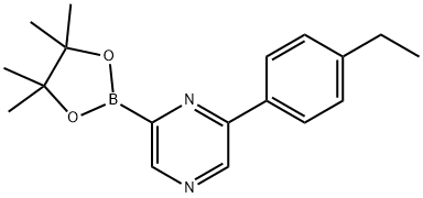 6-(4-Ethylphenyl)pyrazine-2-boronic acid pinacol ester 结构式