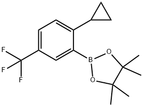 2-(2-cyclopropyl-5-(trifluoromethyl)phenyl)-4,4,5,5-tetramethyl-1,3,2-dioxaborolane Struktur