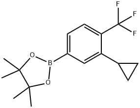 2-(3-环丙基-4-(三氟甲基)苯基)-4,4,5,5-四甲基-1,3,2-二氧硼杂环戊烷,1402227-03-5,结构式