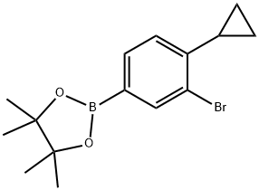 2-(3-bromo-4-cyclopropylphenyl)-4,4,5,5-tetramethyl-1,3,2-dioxaborolane Structure