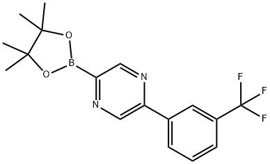 2-(4,4,5,5-tetramethyl-1,3,2-dioxaborolan-2-yl)-5-(3-(trifluoromethyl)phenyl)pyrazine,1402233-82-2,结构式