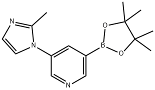 5-(2-Methylimidazol-1-yl)pyridine-3-boronic acid pinacol ester 化学構造式