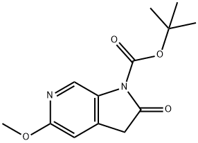 tert-Butyl 5-methoxy-2-oxo-2,3-dihydro-1H-pyrrolo[2,3-c]pyridine-1-carboxylate Struktur