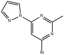 4-bromo-2-methyl-6-(1H-pyrozol-1-yl)pyrimidine 化学構造式