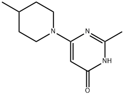 4-hydroxy-2-methyl-6-(4-methylpiperidin-1-yl)pyrimidine 化学構造式